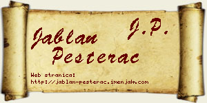 Jablan Pešterac vizit kartica